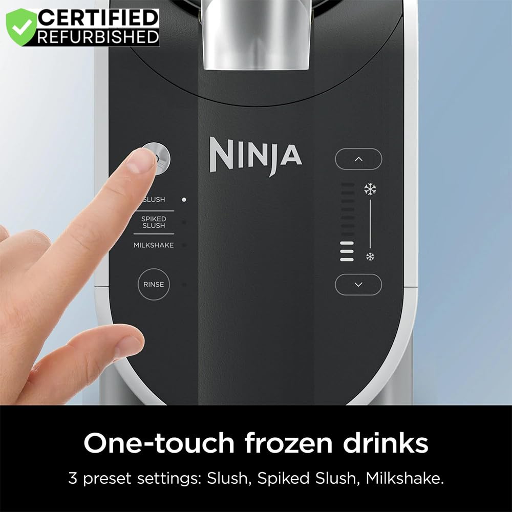 Ninja FS300 SLUSHi 72oz. Frozen Drink & Slushie Machine (Renewed) Bundle with Deco Essentials Collapsable Water Bottle BPA Free 24oz Gray/Stainless and 1 YR CPS Enhanced Protection Pack