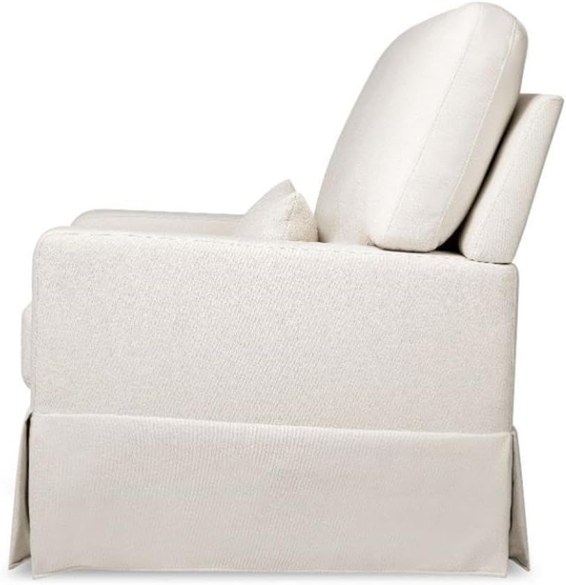 Namesake Crawford Pillowback Comfort Swivel Glider in Performance Cream Eco-Weave, Water Repellent & Stain Resistant, Greenguard Gold & CertiPUR-US Certified