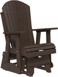 LuxCraft 2' Adirondack Glider Chair, Outdoor Patio Rocking Glider, Gliding Rocker for Outside (Brazilian Walnut)