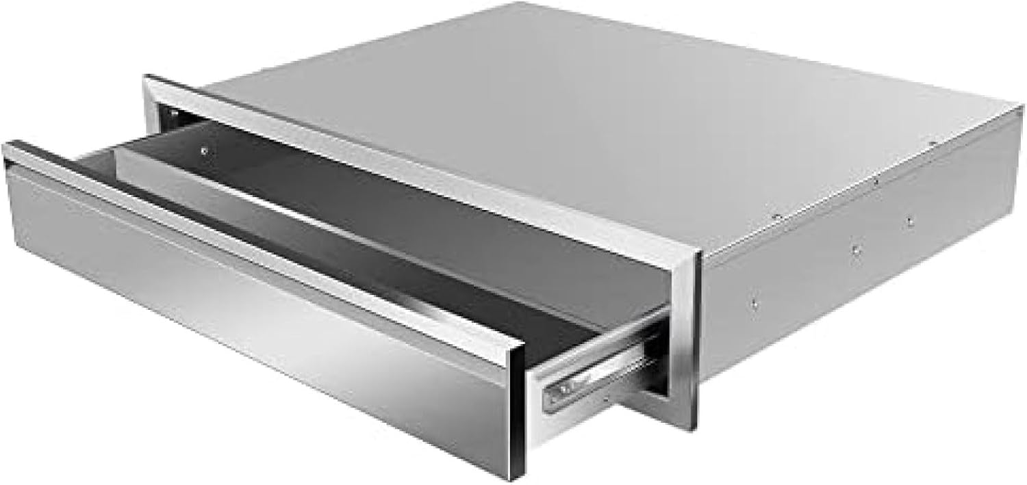 Outdoor Kitchen Drawer Stainless Steel BBQ Triple Drawer Flush Mount for Outdoor Kitchen Island,-30W X 6.5H X 23D Inch