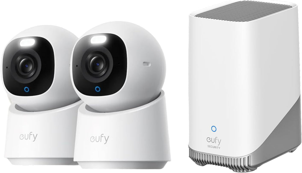 eufy Security Indoor Cam E30 2-Cam Kit, Latest Generation, 4K UHD Security Camera, Pet/Dog/Baby Camera with Phone app+HomeBase 3, Local Expandable Storage Up to 16TB,No Monthly Fee (Bundle)