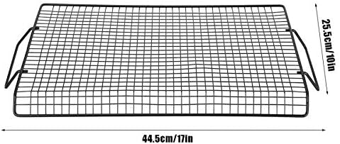 Iron Non-Stick BBQ Barbecue Mesh Handle Rack Barbecue Mesh Grill Net for Outdoor BBQ Party Camping BBQ Mesh