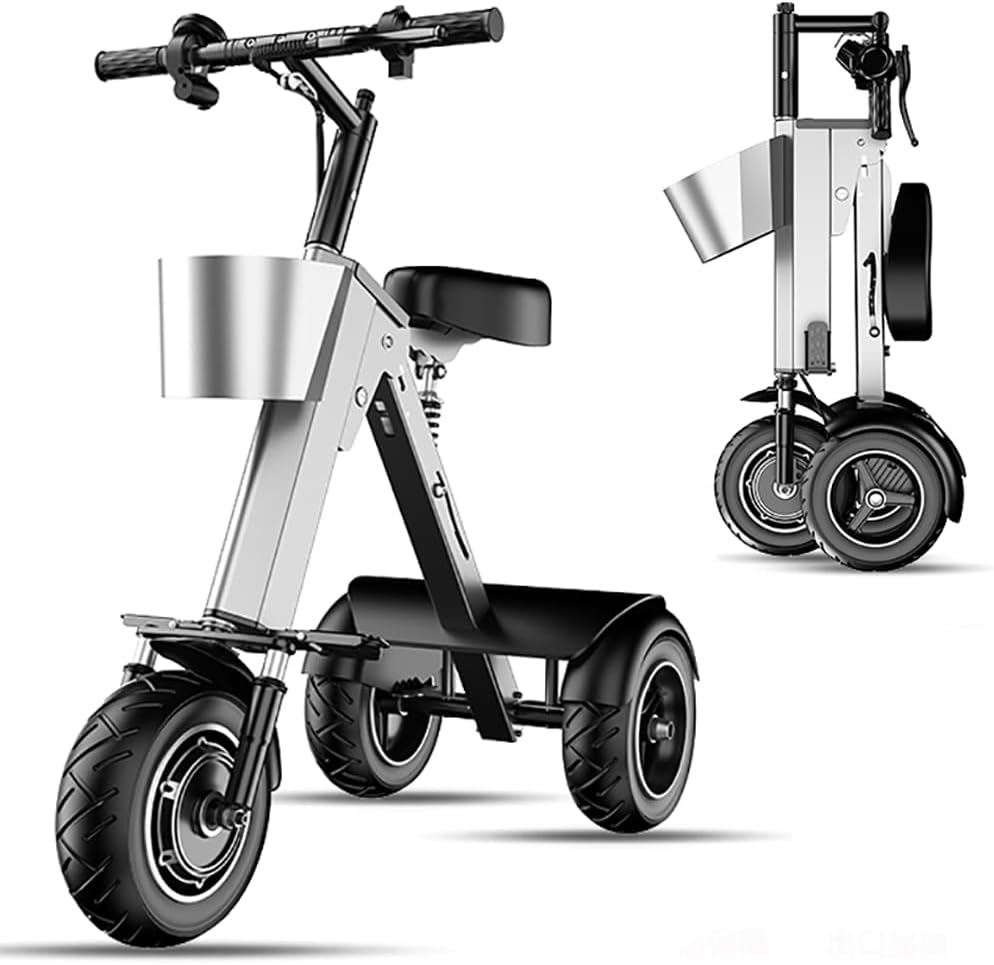 3 Wheel Electric Scooter for Adults,Folding Three Wheeled Electric Vehicle,Simple and Convenient to use,Foldable with seat Mobility Scooters for Seniors,Used for Commute and Travel