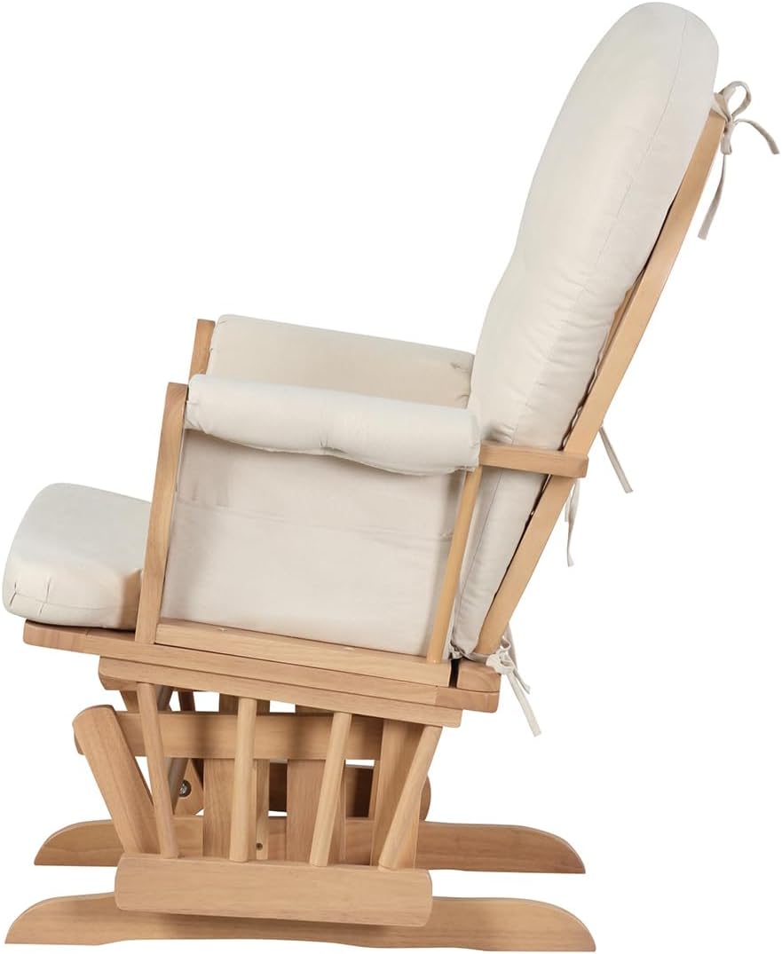 Angel Line Grayson Glider and Ottoman, Natural w/Beige Cushion