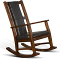 Sunny Designs Savannah Farmhouse Mahogany Wood Rocking Chair in Dark Brown