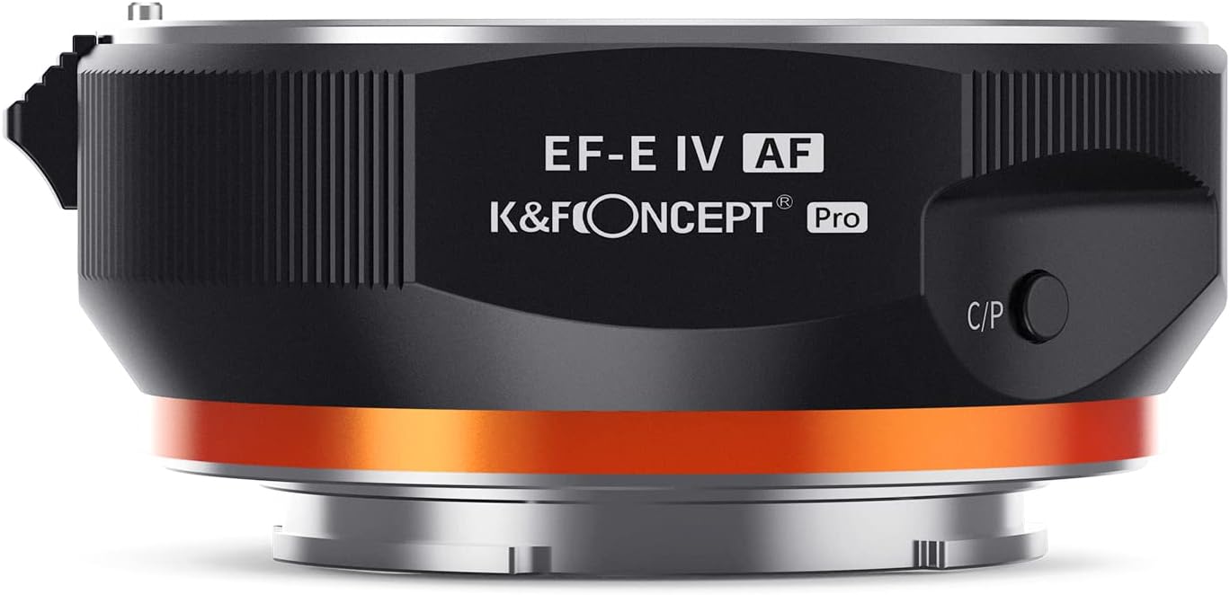 EF/EF-S to E Electronic Lens Adapter, K&F CONCEPT Auto Focus EF EF-S Mount Lens Mount Adapter Ring Compatible with Sony E Mount Cameras