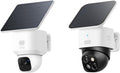 eufy Security SoloCam S340 and E30, Solar Security Cameras Wireless Outdoor, Cameras for Home Security, 360° Pan & Tilt Surveillance, No Blind Spots, 2.4 GHz Wi-Fi, No Monthly Fee