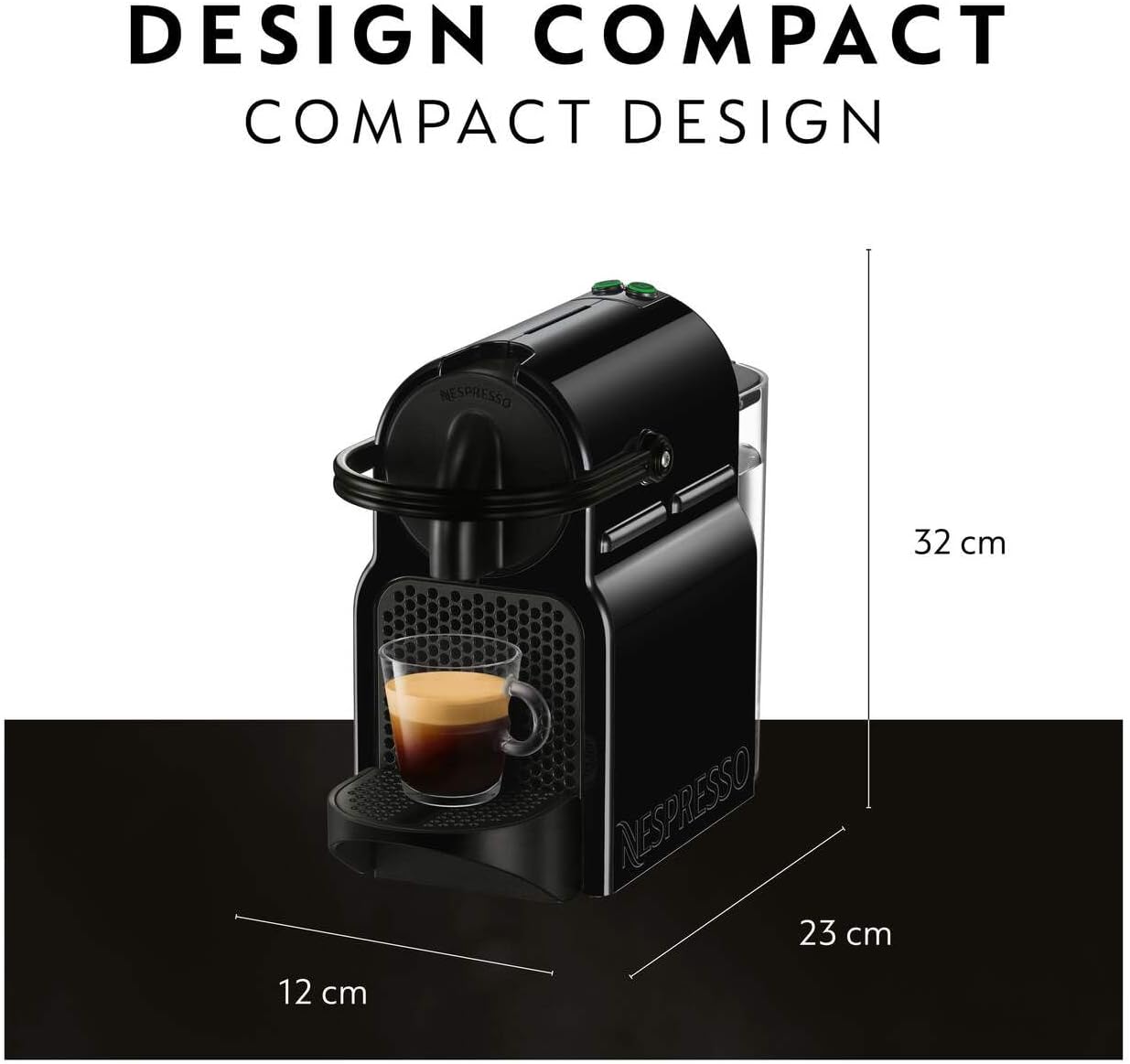 Nespresso Inissia Espresso Machine by De'Longhi with Milk Frother, 24 ounces, Black
