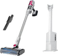 SHARK Clean & Empty Cordless Stick Vacuum Cleaner, Auto-Empty System, Self Cleaning Brushroll, HEPA Filter, Powerful Suction, Compact Lightweight, Perfect for Pet Hair (Renewed) (White + Bold Magenta)