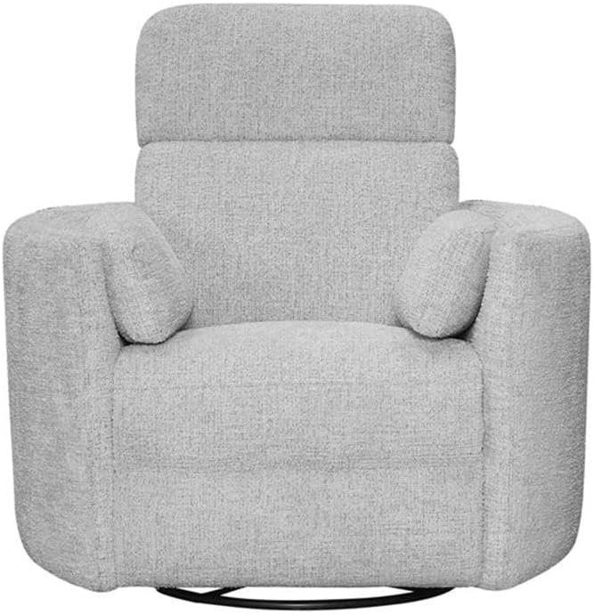 Pemberly Row Manual Glider Recliner Swivel Accent Chair, Upholstered Seating Chair Featuring Manual Recline with Glider and Swivel Functions, Angora Linen Finish