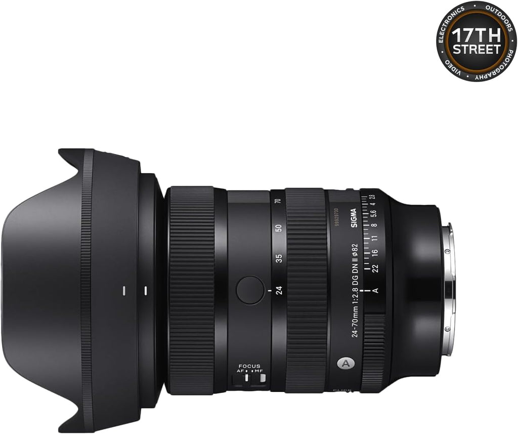 Sigma 24-70mm f2.8 DG DN II Art Lens Sony E, Full Frame Format, Six SLD Elements, Rounded 11-Blade, Godox Flash TT350S Mini, 64GB Extreme PRO Memory Card & Waith Cleaning Cloth (Bundle Set)