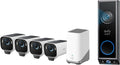 eufy Security eufyCam S3 Pro 4-Cam Kit + Video Doorbell E340, Solar Camera Outdoor Wireless, MaxColor Night Vision, 4K Security Camera with Solar Panel, Dual Cameras with Delivery Guard