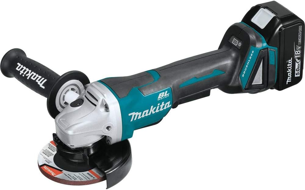 Makita XAG11T 18V LXT® Lithium-Ion Brushless Cordless 4-1/2' / 5' Paddle Switch Cut-Off/Angle Grinder Kit, with Electric Brake (5.0Ah)