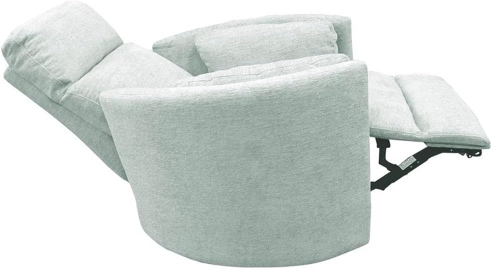 Pemberly Row Fabric Power Swivel Glider Recliner Chair in Green with USB Charging Ports and 2 Comfort Pillows for Living Room