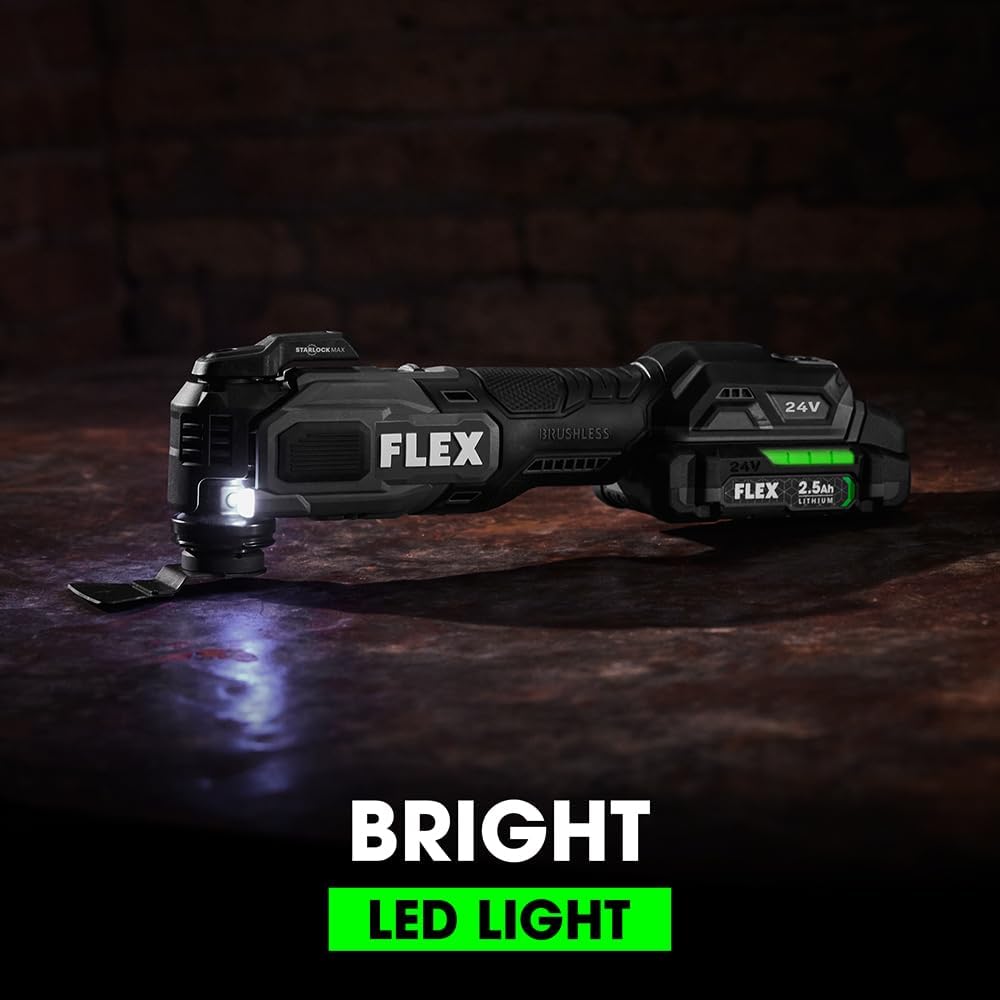 FLEX 24V Brushless Cordless Oscillating 20,000 OPM Multi-Tool Kit with 2.5Ah Lithium Battery and 160W Fast Charger - FX4111-1A