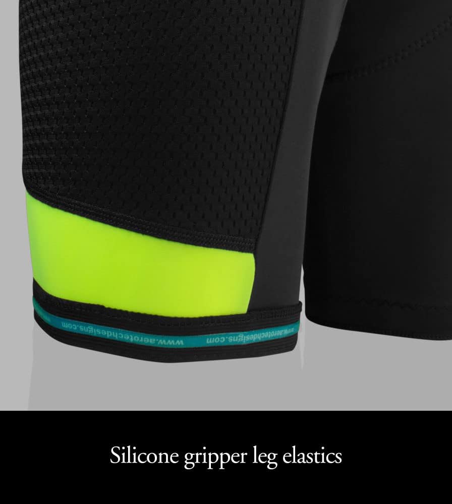 AERO|TECH|DESIGNS | Men's Gel Touring Padded Cycling Bib-Shorts | Large Mesh Storage Pockets | Made in USA