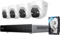 eufy PoE NVR Security System E41,24/7 Recording,Up to 16CH, 2TB HDD, 4 4K Turret Cams, Wired Outdoor Cam, 4K UHD, 122° FOV, Color Night Vision, AI Detection, Red and Blue Strobe