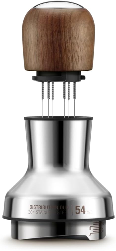 Breville BEA203WLW Distribution Duo Espresso Distribution Tool, 54mm, Walnut