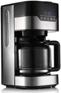 Coffee Machine Coffee Machines Drip Type Filter Coffee Pot Automatic Tea Maker Tea Machine with Glass Pot 1.5L Large Capacity Clock Anti-Drip Coffee Pot, Black
