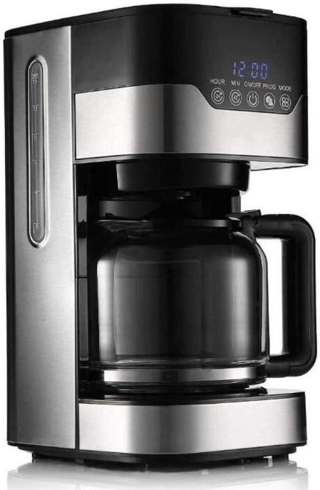 Coffee Machine Coffee Machines Drip Type Filter Coffee Pot Automatic Tea Maker Tea Machine with Glass Pot 1.5L Large Capacity Clock Anti-Drip Coffee Pot, Black