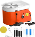 Pottery Wheel Pottery Forming Machine 25CM 350W Electric Pottery Wheel with Foot Pedal DIY Clay Tool Ceramic Machine Work Clay Art Craft (Orange)