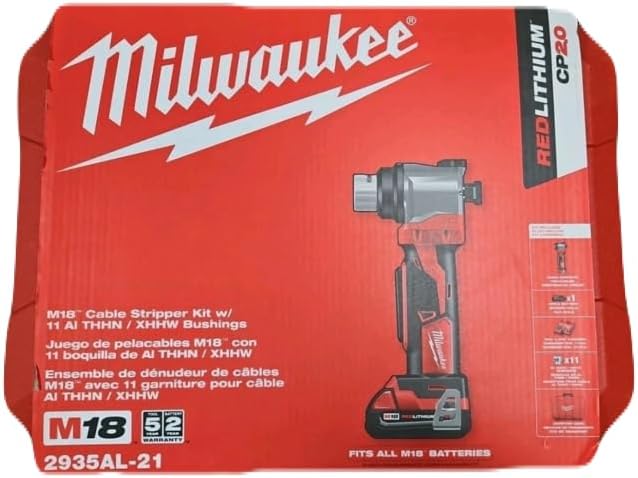 Milwaukee M18 18-Volt Lithium-Ion Cordless Cable Stripper Kit for Al THHN/XHHW Wire Cutting 2935AL-21