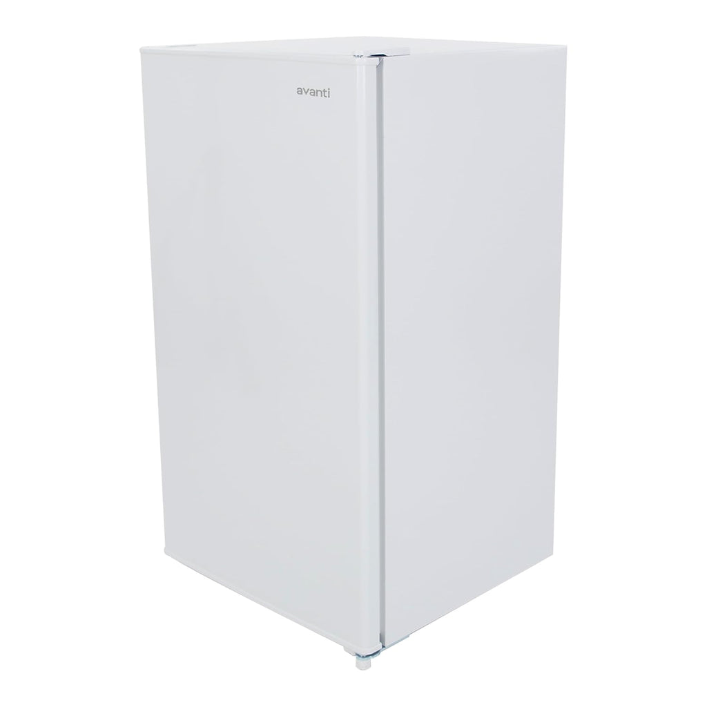Avanti Mini Fridge Compact Refrigerator for Home Office or Dorm with Reversible Recessed Door, Adjustable Door Bins and Glass Shelves with Adjustable Temperature Control, 3.2-Cu.Ft., White