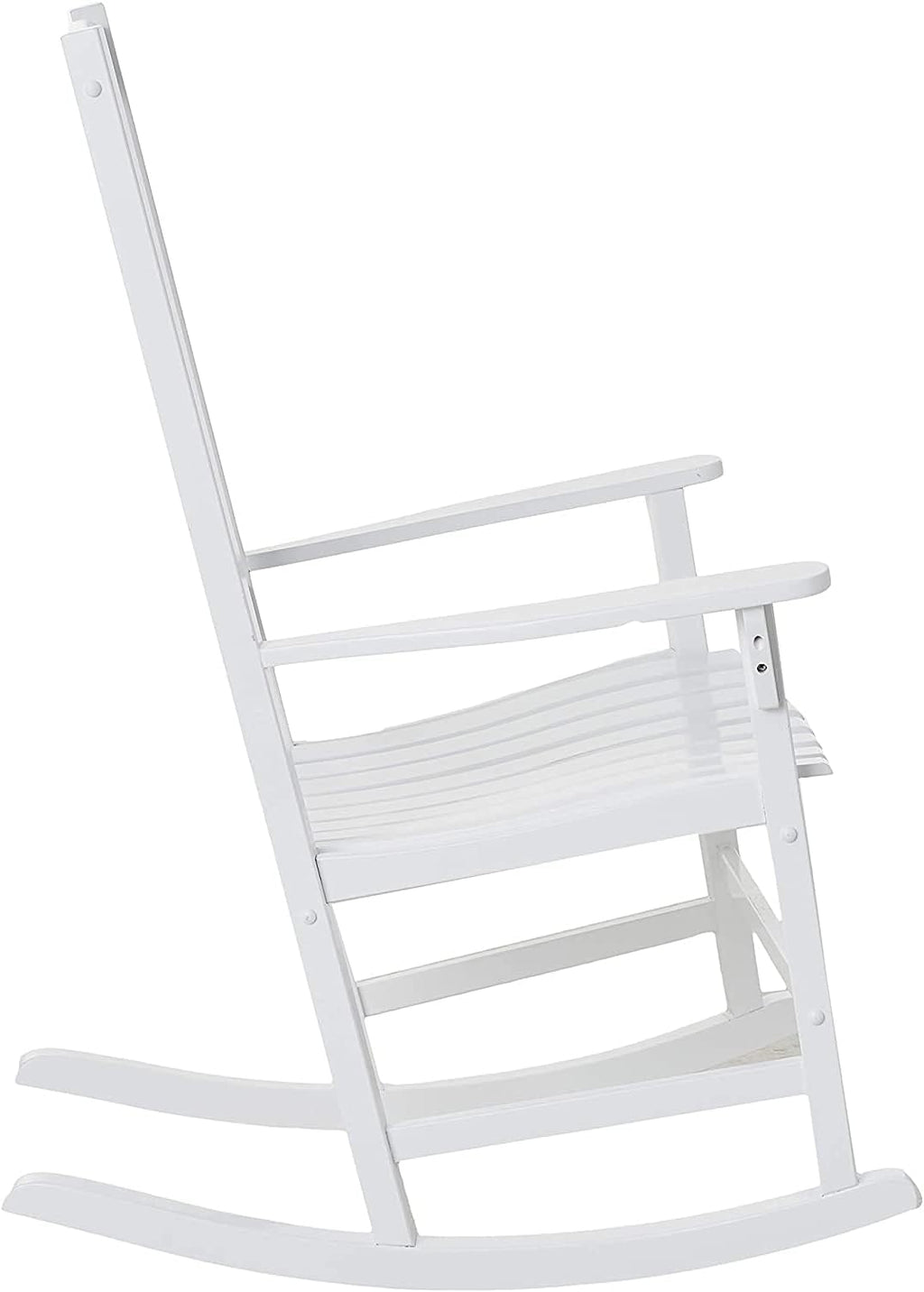 Cambridge Casual Bentley Solid Wood Porch Rocking Chair, White – Outdoor Wooden Rocker for Patio, Front Porch, Comfortable Contoured Seat