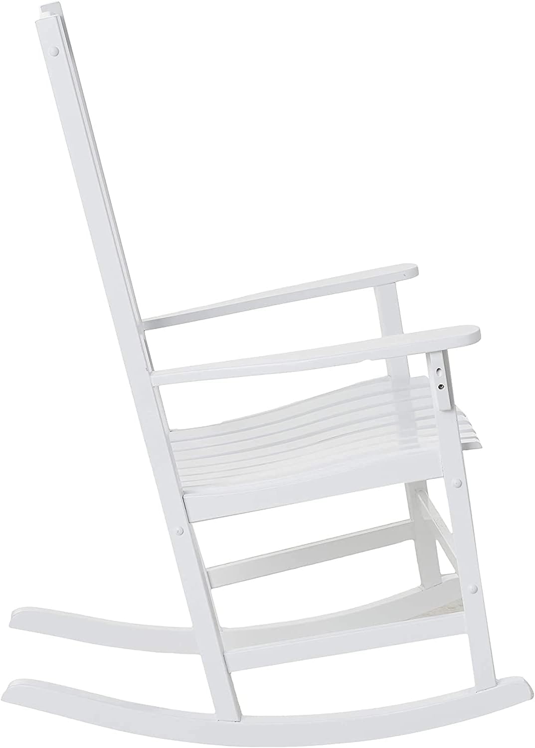 Cambridge Casual Bentley Solid Wood Porch Rocking Chair, White – Outdoor Wooden Rocker for Patio, Front Porch, Comfortable Contoured Seat