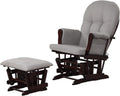 Angel Line Grayson Glider and Ottoman, Espresso, Gray