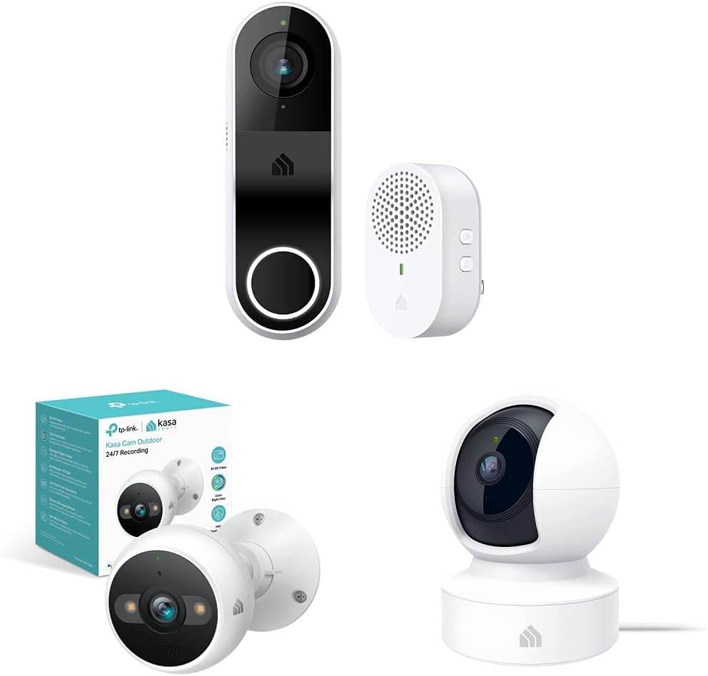 Kasa Smart Video Doorbell + Security Camera Bundle (KD110 + KC420WS)