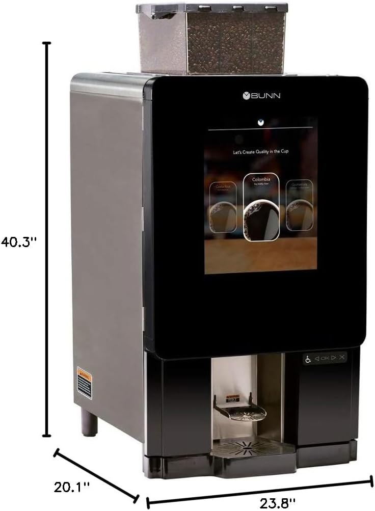 BUNN 44400.0200 Sure Immersion Model 312 Bean to Cup Coffee Brewer, Two 3 lb Hoppers & One 2 lb Hopper