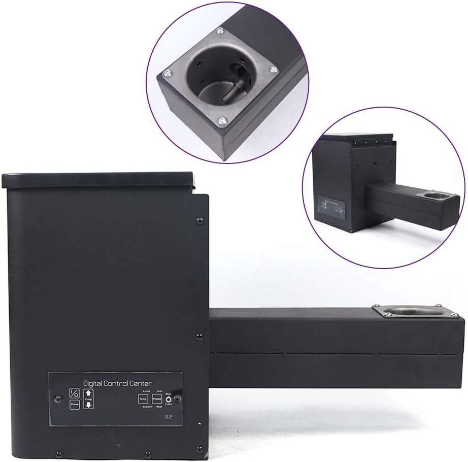 Vertical Pellet Hopper Pellet Storage Smoker Assembly Kit Electric Wood Pellet Grill Vertical Pellet Hopper With Digital Temperature Controller for Smoke Bake Roast