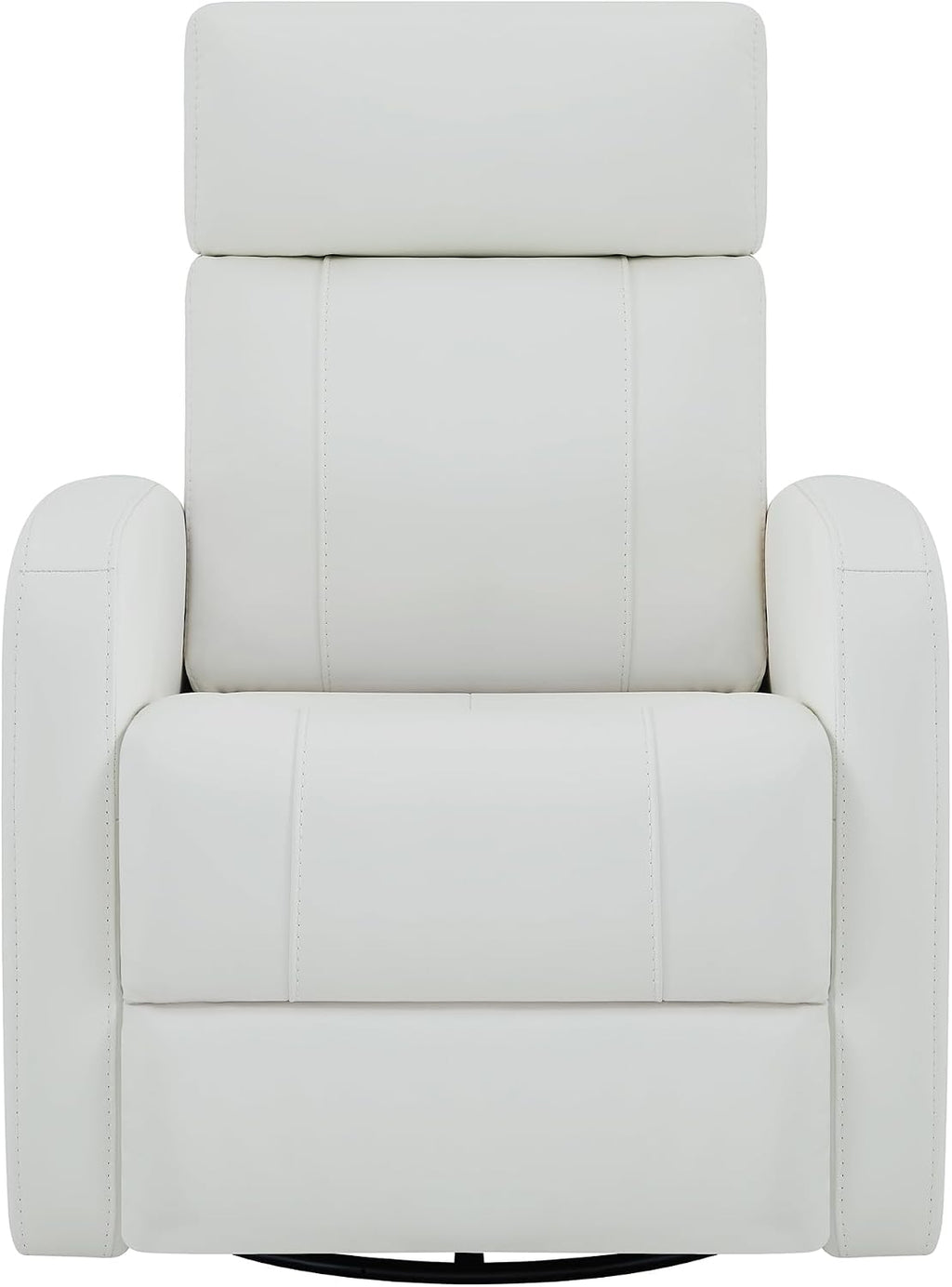 CHITA Genuine Leather Power Swivel Glider Recliner Chair, FSC Certified Double Layer Backrest Truck Armrest Recliner Chair Sofa for Living Room-White