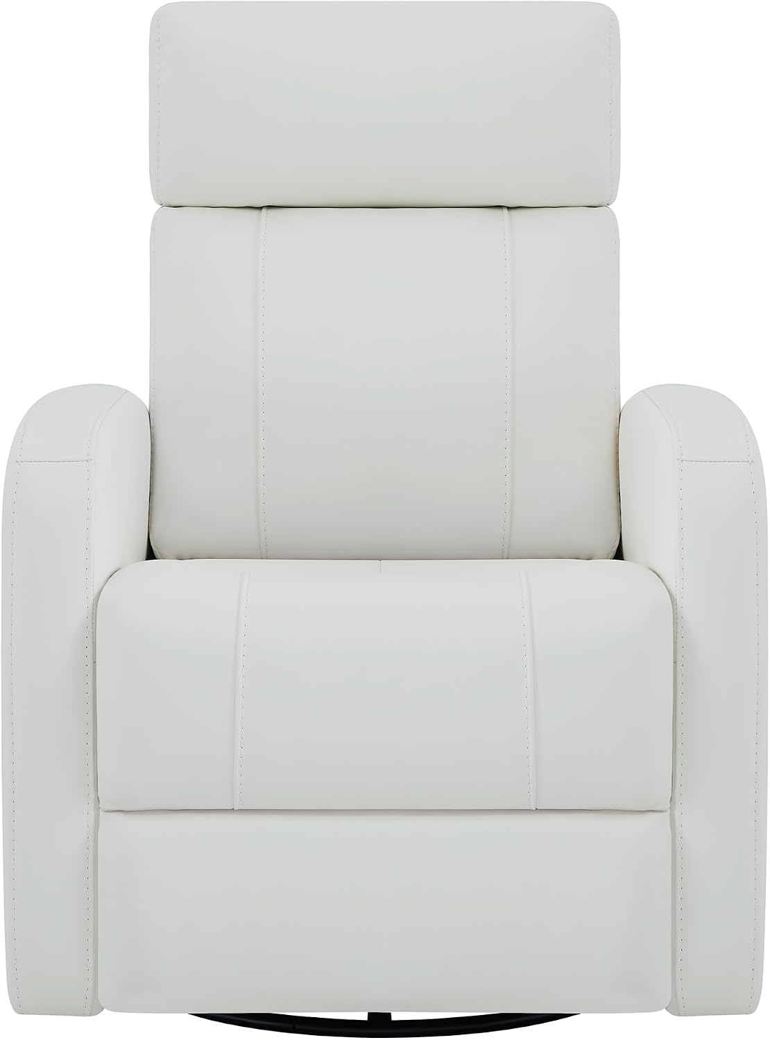 CHITA Genuine Leather Power Swivel Glider Recliner Chair, FSC Certified Double Layer Backrest Truck Armrest Recliner Chair Sofa for Living Room-White