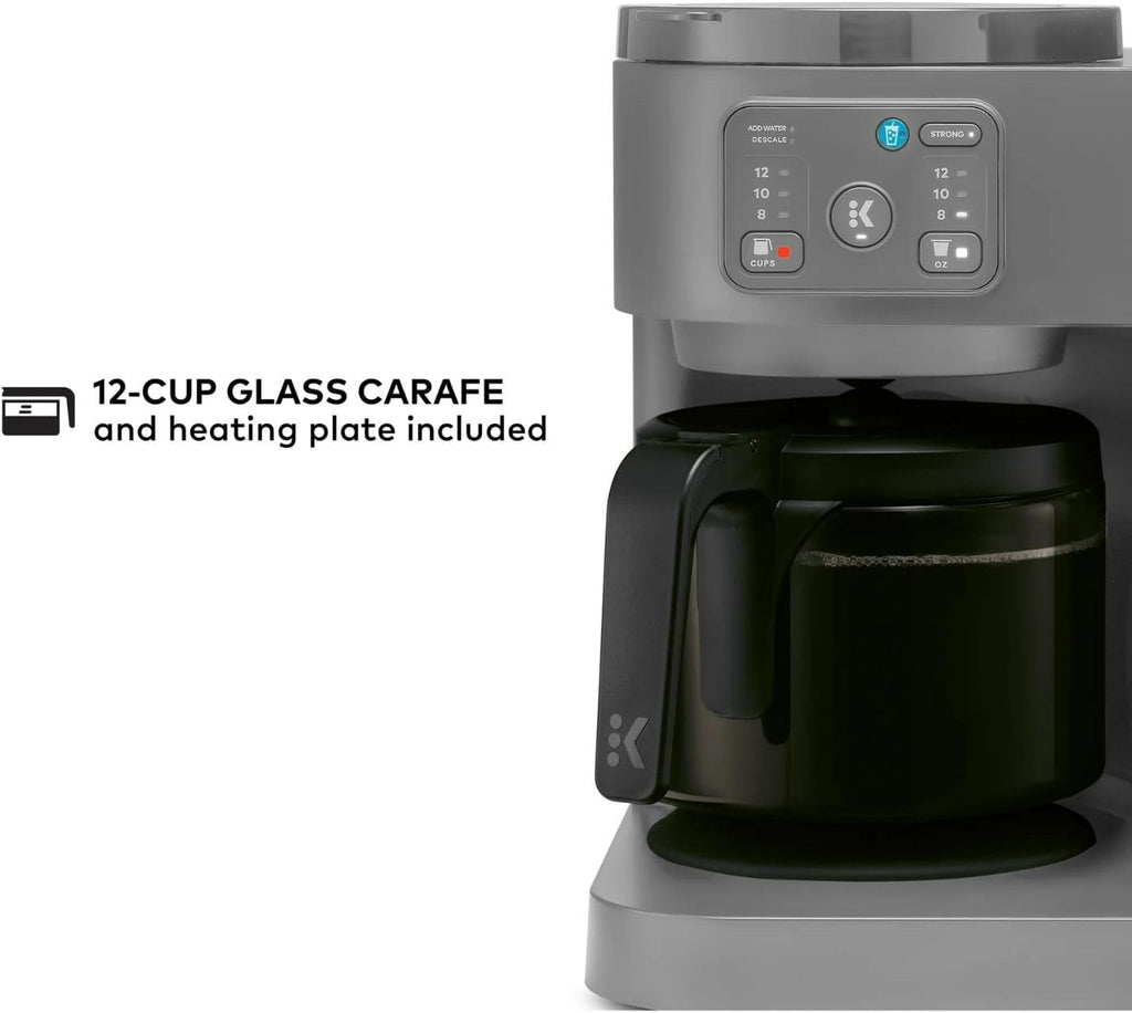 K-Duo Essentials Coffee Maker for Hot and Iced Drinks, Single Serve KCup Pod Brewer and 12 Cup Carafe Drip Coffee Pot, 72 oz Water Reservoir,Pause & Pour Feature, Perfect for Home & Office Use
