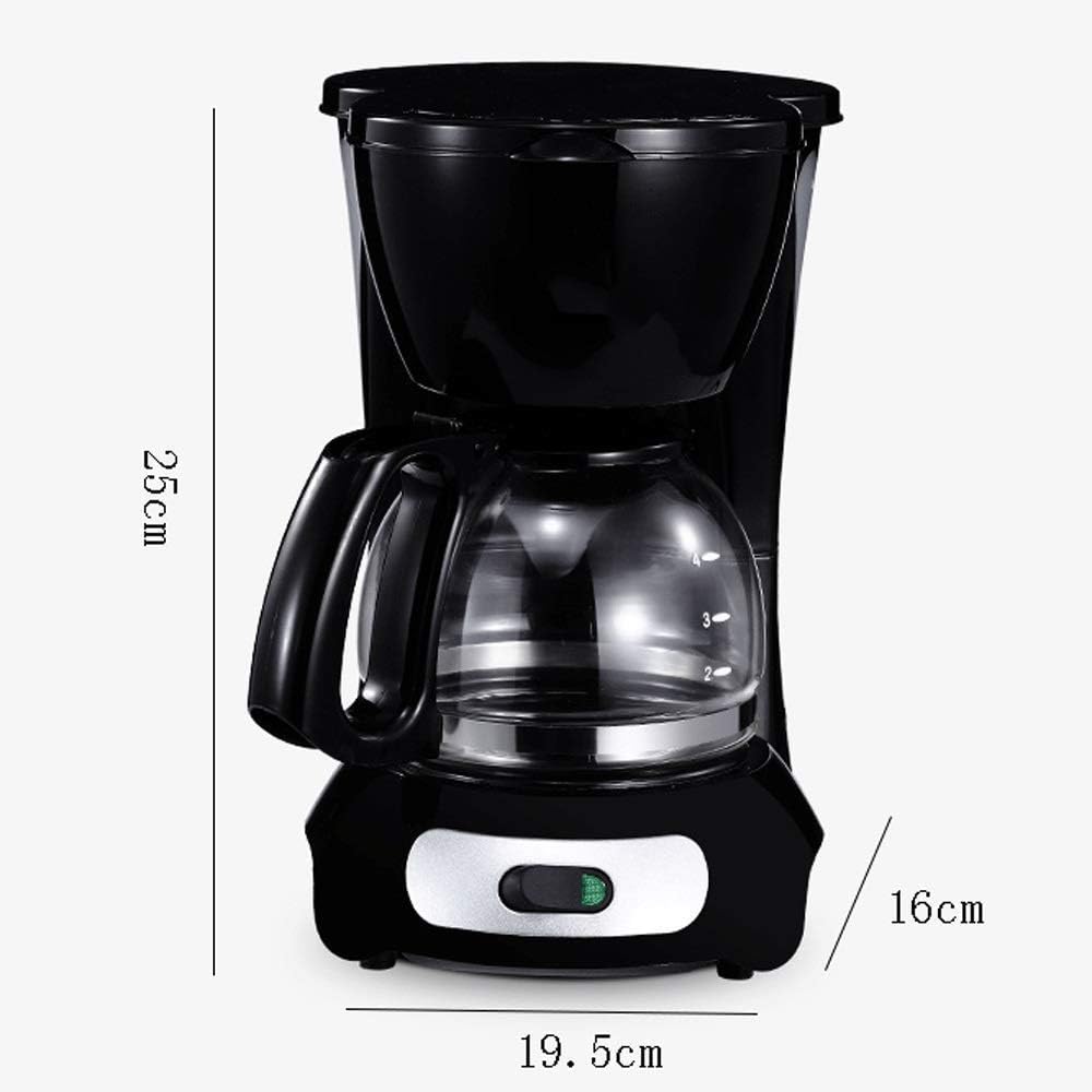 Coffee Machine Coffee Machine, Coffee On The Go Filter Coffee Machine Black and Brushed Stainless Steel Coffee Maker,Filter Coffee Machine with Insulated Jug, Black