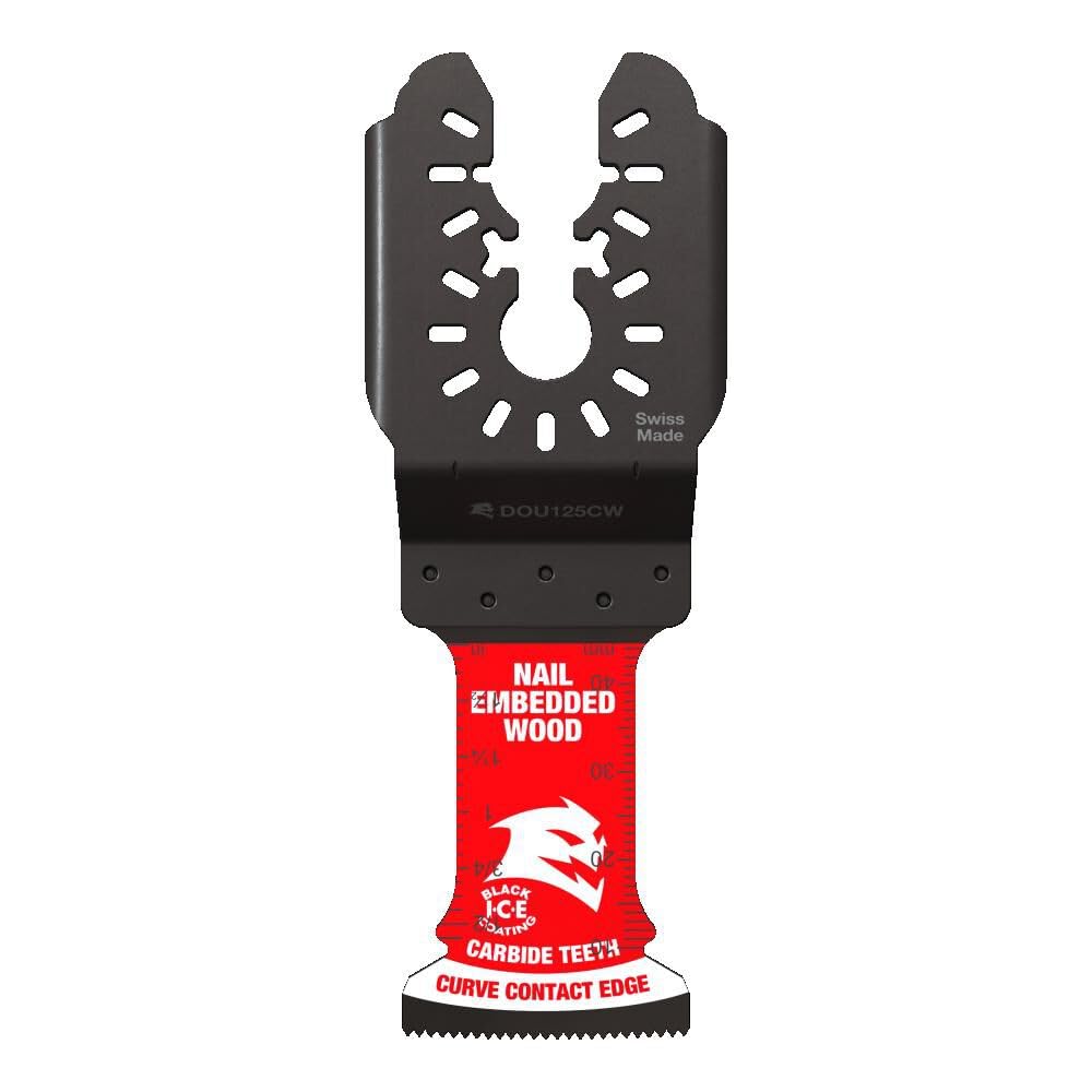 Diablo Amped Demo Demon Universal Fit Carbide Oscillating Blade for Nail-Embedded Wood - 1-1/4' Cutting Width, 1-3/4' Cutting Depth, 10-Pack - DOU125CW10