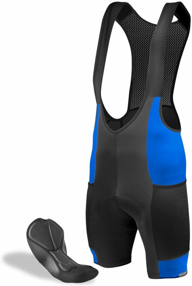 AERO|TECH|DESIGNS | Men's Gel Touring Padded Cycling Bib-Shorts | Large Mesh Storage Pockets | Made in USA
