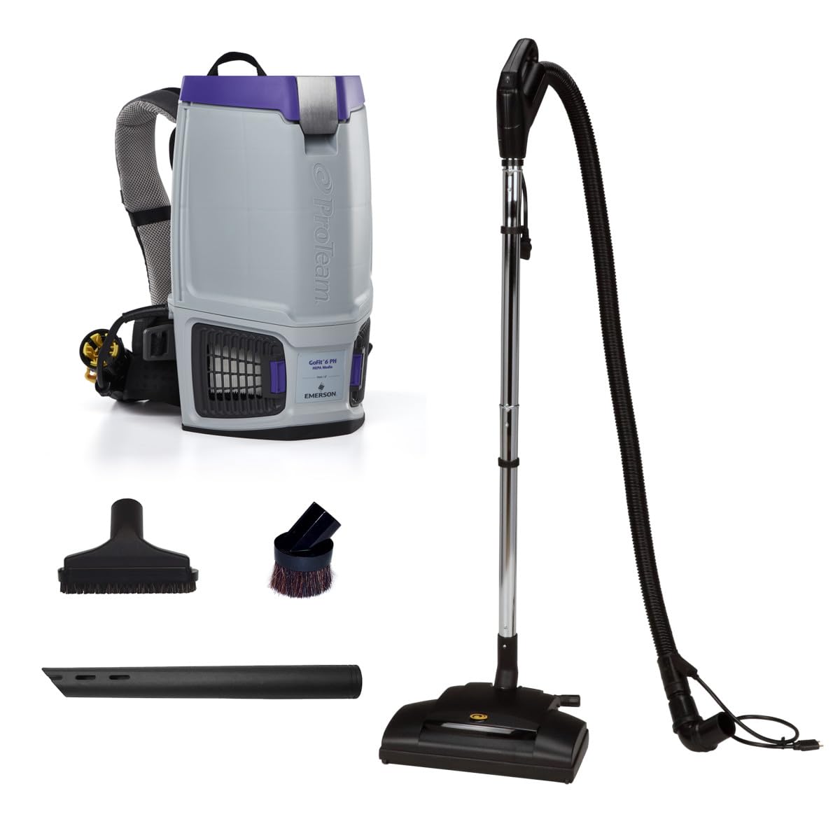 ProTeam GoFit 6 PH, 6 Quart Commercial Backpack Vacuum with Commercial Power Nozzle Kit, 107769 (ProVac Power Nozzle Kit Replacement)