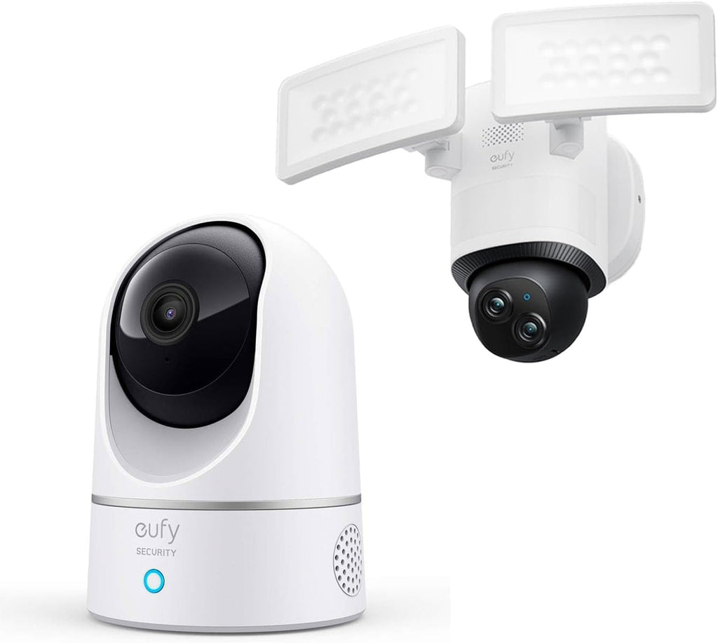 eufy Security Indoor Cam E220, Pan & Tilt, Indoor Security Camera Floodlight Camera E340 Wired, 360° Pan and Tilt