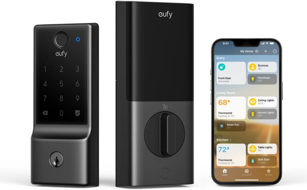 eufy Security Smart Lock E31, Fingerprint Keyless Entry Door Lock for Front Door, Built-in WiFi Deadbolt, App Control, Supports Matter, Apple Home, Alexa, Google, 10000mAh Battery, Auto Lock