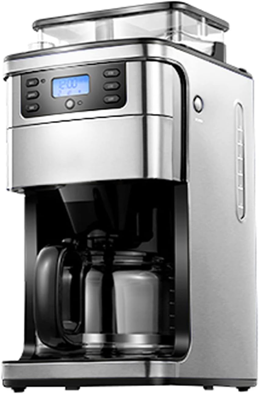 Coffee Machine Fully Automatic Espresso Machine Household Grinder Coffee Machine, Bean Powder Coffee Machine, Drip Coffee Maker, 1500Ml Large Capacity, 24H Appointment