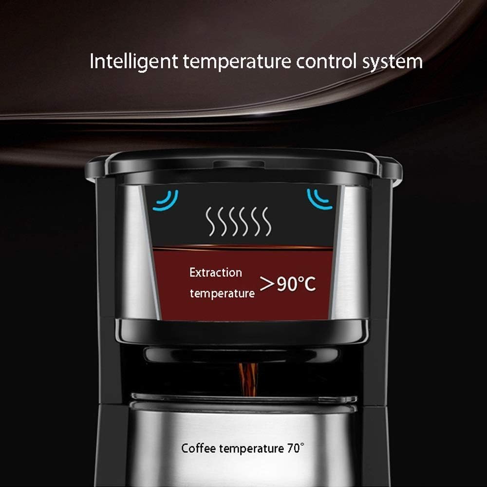 Coffee machine Coffee Machine,With Filter Coffee Machine,More Flavor,Stainless Steel+Food Grade 650-750W,420Ml,Black,Compatible With Family,Office