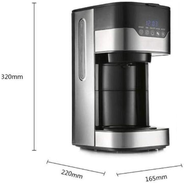 Coffee Machine Coffee Machines Drip Type Filter Coffee Pot Automatic Tea Maker Tea Machine with Glass Pot 1.5L Large Capacity Clock Anti-Drip Coffee Pot, Black