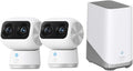 eufy Securtiy Indoor Cam Bundle：Indoor Cam S350 2-Cam Kit with HomeBase S380, Dual Cameras, 4K UHD Security Camera with 8× Zoom, 360° Camera, Baby Monitor, Pet Camera, Local Storage up to 16GB