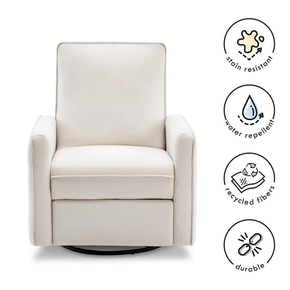 Davinci Penny Recliner and Swivel Glider in Performance Cream Eco-Weave, Water Repellent, Greenguard Gold Certified, CertiPUR-US Certified