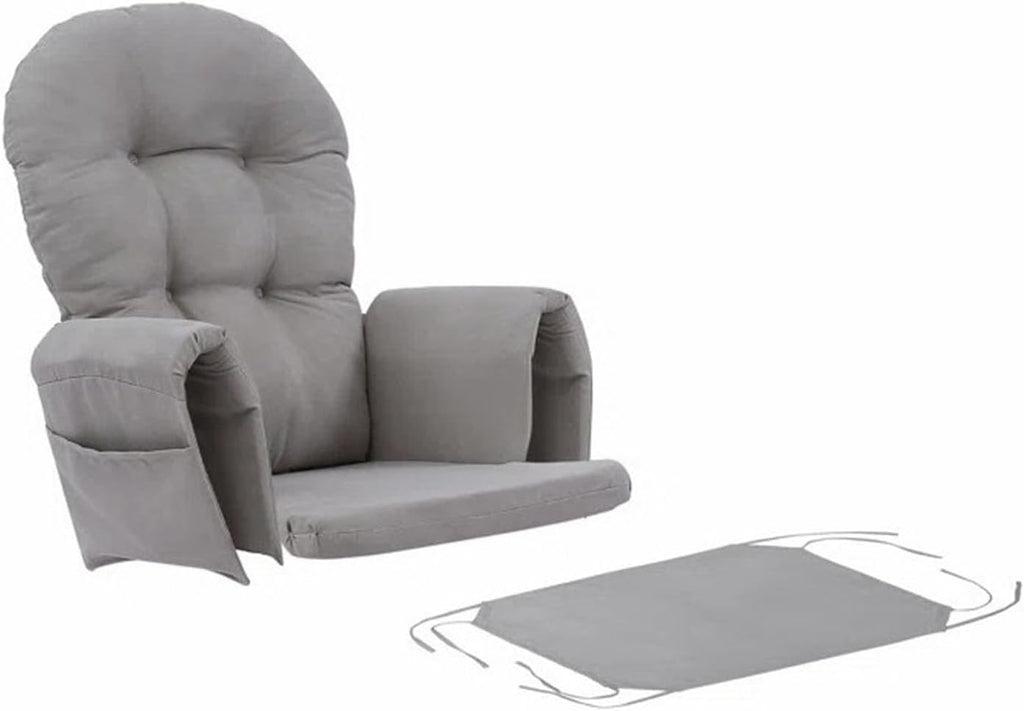 Glider Rocker Replacement Cushions, 5 PCS Soft Velvet Replacement Cushions for Glider Rocker with Storage Washable Non Slip for Glider Rocking Chair (Color : Light Gray)