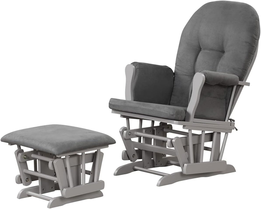 Angel Line Grayson Glider and Ottoman, Gray w/Dark Gray Cushion
