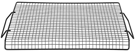 Iron Non-Stick BBQ Barbecue Mesh Handle Rack Barbecue Mesh Grill Net for Outdoor BBQ Party Camping BBQ Mesh